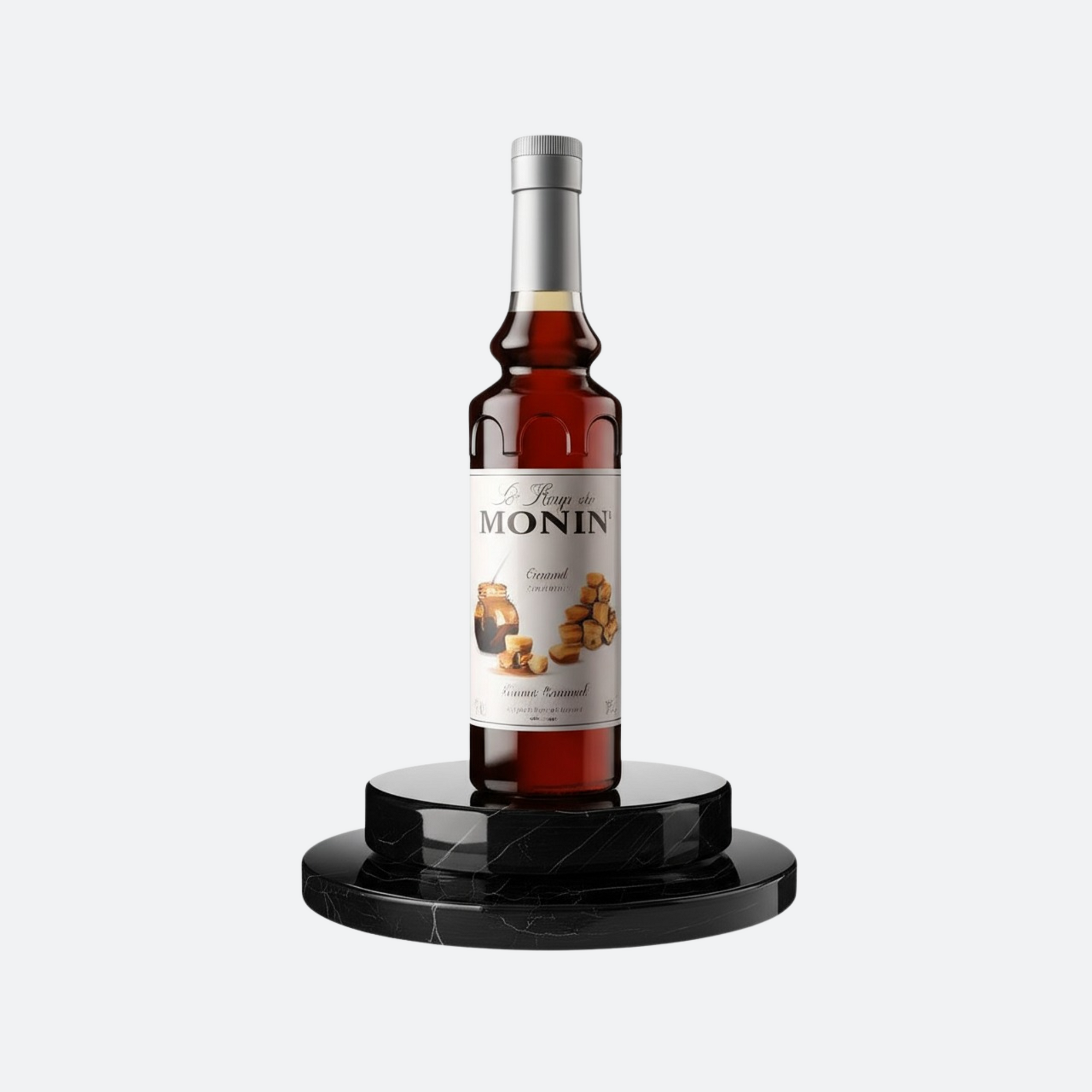 Monin Premium Caramel Syrup 700ml | Caramel Syrup for Coffee and Cocktail Flavouring + Monin Pump