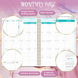 Teacher Planner 2025-26 - Weekly and Monthly Teacher Lesson Planner 2025-2026, Aug 2025 -Jul 2026, 21×28 cm, Wirebound - Pastel Purple and Pink