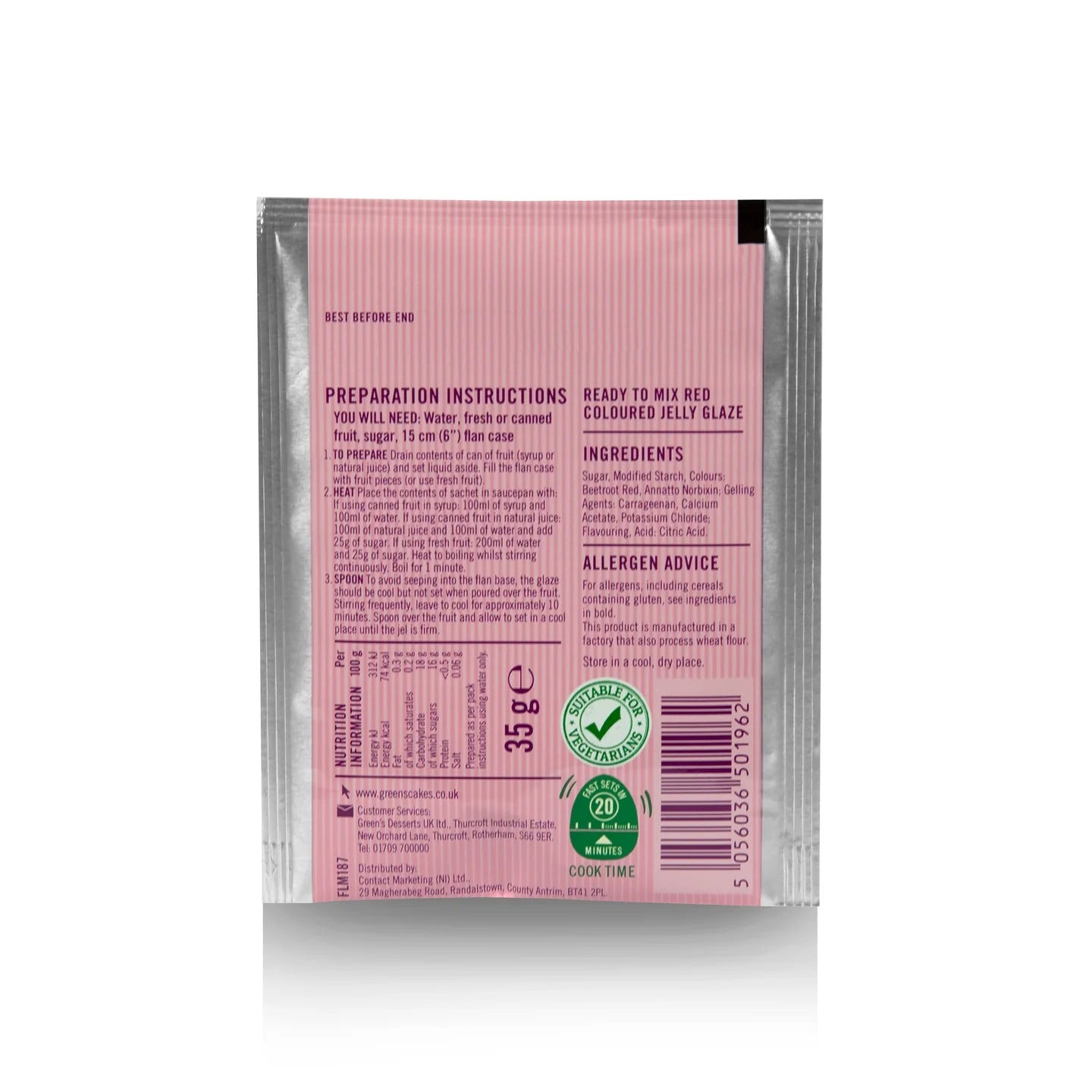 Green's Red Quick Jel Mix 35g