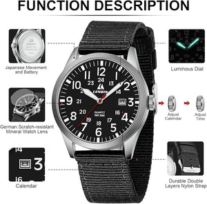 LN LENQIN Men’s Analog Tactical Watch
