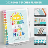 Teacher Planner 2025-2026 A4 Academic Diary, Jul. 2025 - Jun. 2026,8.5" x 11",Mid Year Teacher Diary, Plan Book with Pocket Folder, Color Tabs