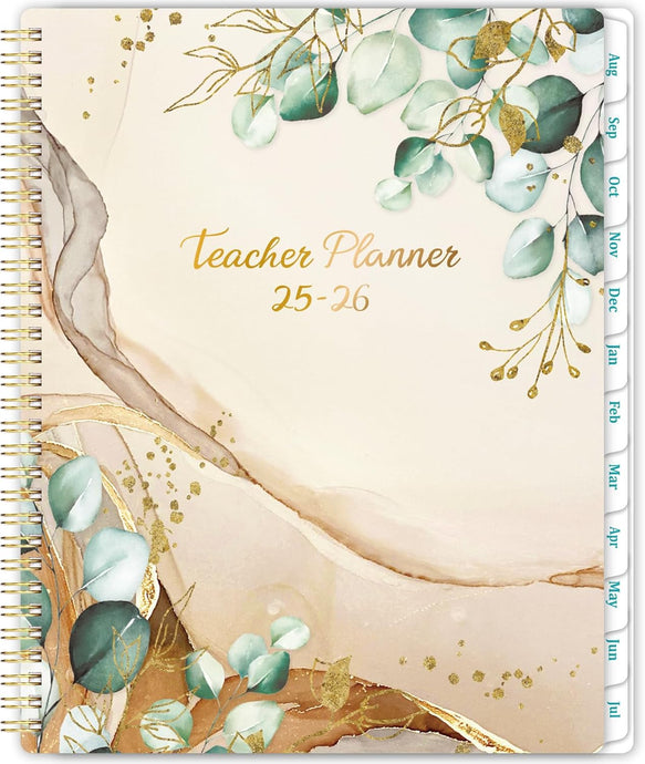 Teacher Planner 2025-2026 - A4 Academic Diary 2025-2026 from Aug. 2025 to Jul. 2026, Week to View Teacher Planner, Monthly tabs, Inspirational Quotes & Graph Paper Pages
