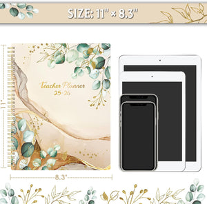 Teacher Planner 2025-2026 - A4 Academic Diary 2025-2026 from Aug. 2025 to Jul. 2026, Week to View Teacher Planner, Monthly tabs, Inspirational Quotes & Graph Paper Pages