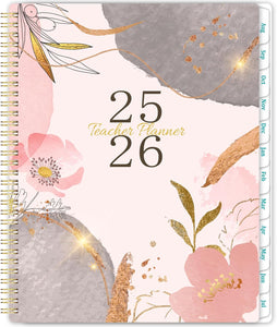 Teacher Planner 2025-2026 - Week to View Teacher Planner from Aug. 2025 to Jul. 2026, Academic Diary 2025-2026, Lesson Plan Book for Teacher, Pink