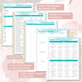 Teacher Planner 2025-2026 - Week to View Teacher Planner from Aug. 2025 to Jul. 2026, Academic Diary 2025-2026, Lesson Plan Book for Teacher, Pink