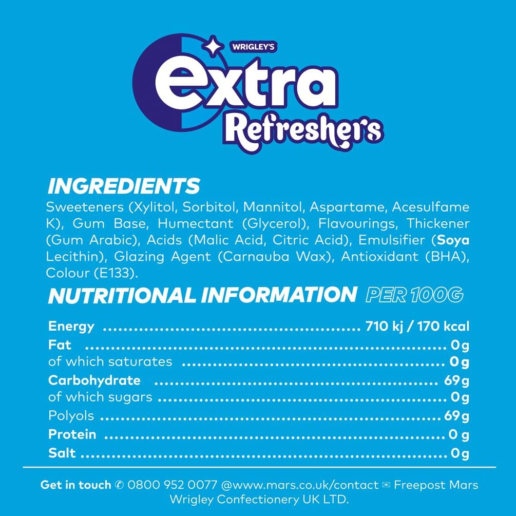 Extra Refreshers Strawberry Lemon Flavoured Gum 7 Pack 15.6G