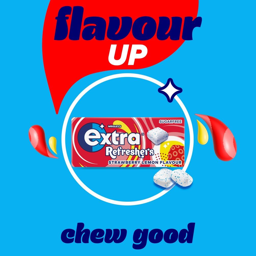 Extra Refreshers Strawberry Lemon Flavoured Gum 7 Pack 15.6G