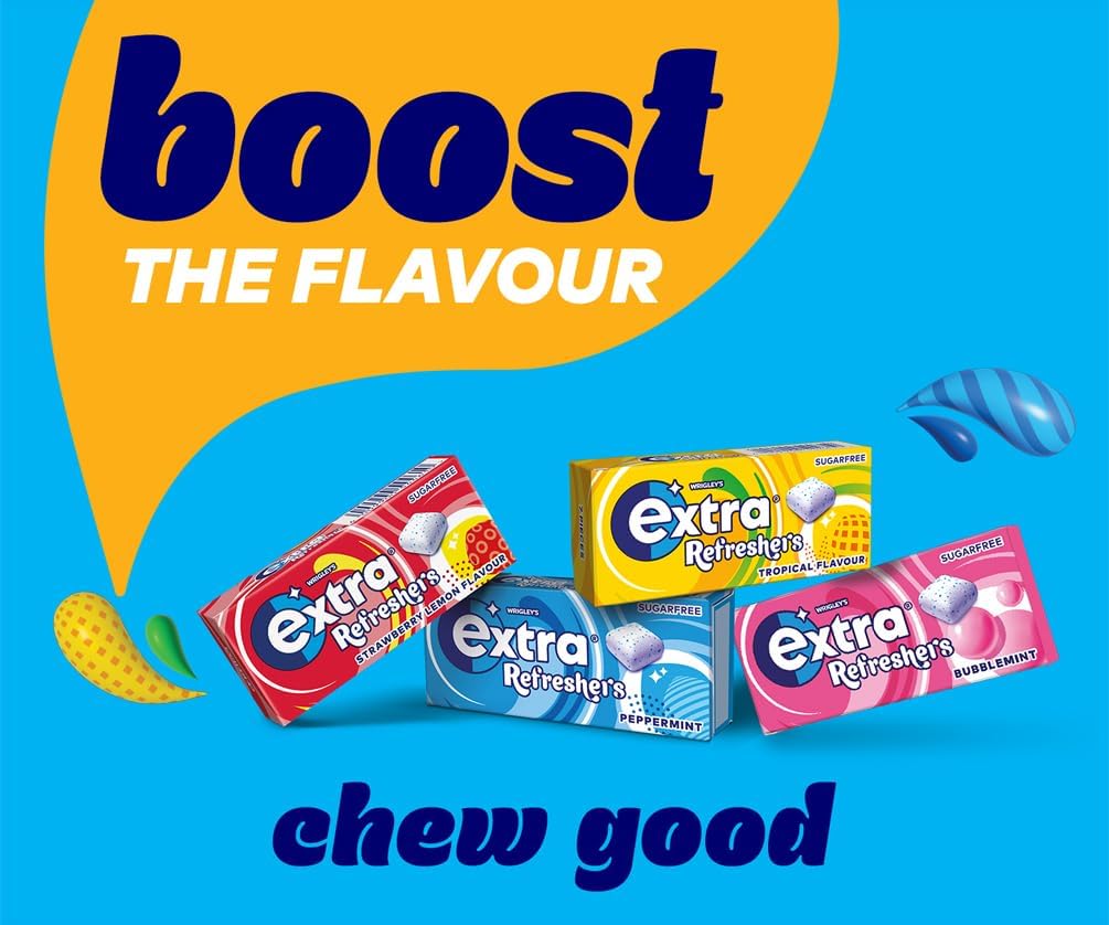 Extra Refreshers Strawberry Lemon Flavoured Gum 7 Pack 15.6G