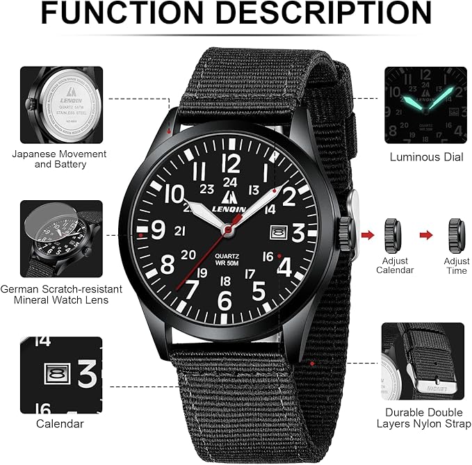 LN LENQIN Tactical Waterproof Men’s Watch