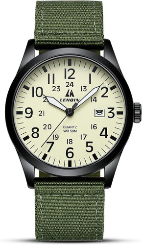 LN LENQIN Military Analog Quartz Watch – Men’s Waterproof