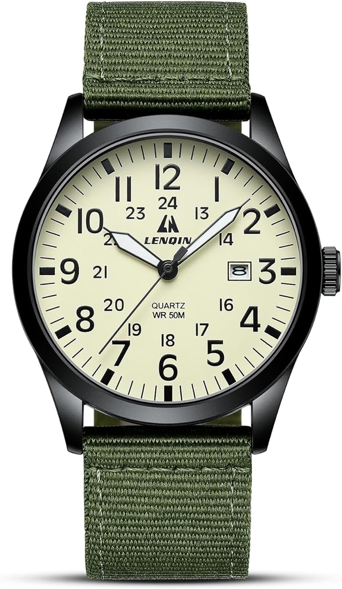 LN LENQIN Military Analog Quartz Watch – Men’s Waterproof