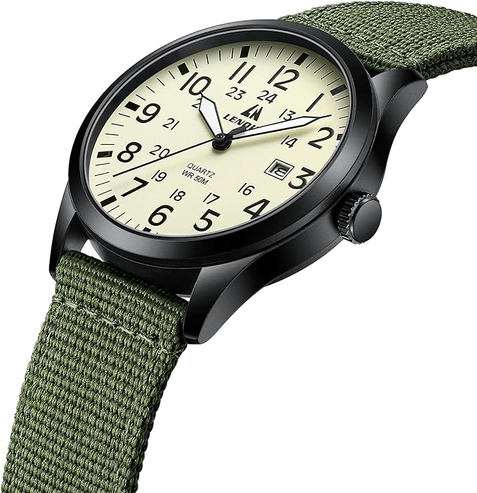 LN LENQIN Military Analog Quartz Watch – Men’s Waterproof