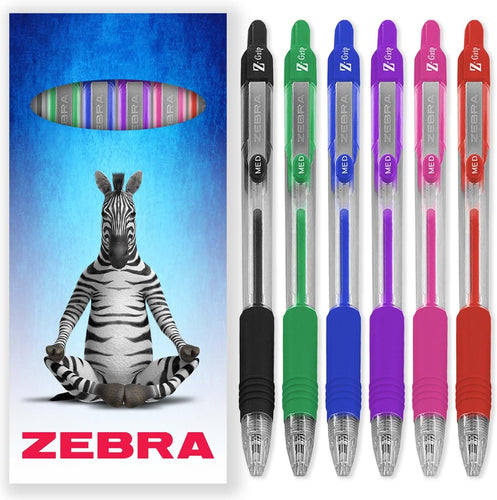 Zebra Retractable Pens – 1.0mm – Pack of 6
