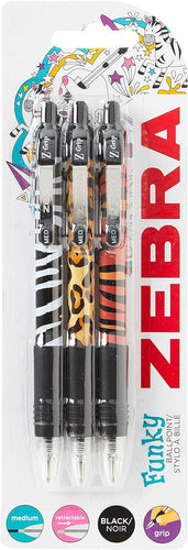 Zebra Z-Grip Animal Design Ballpoint Pens – 3 Pack