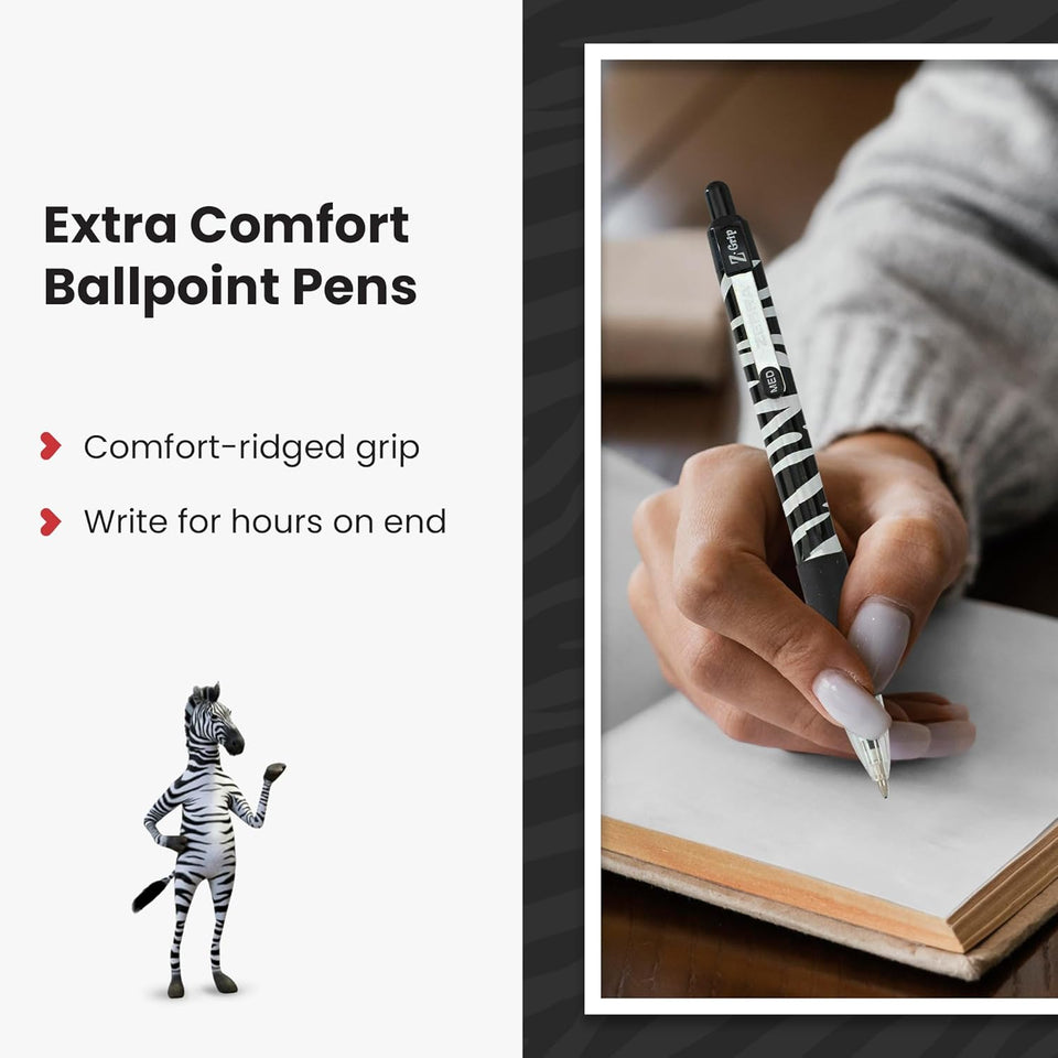 Zebra Z-Grip Animal Design Ballpoint Pens – 3 Pack