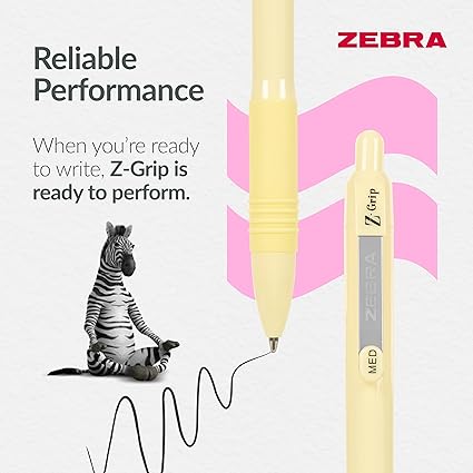 Zebra Z-Grip Smooth Pens – 5pk – Black Ink, 1.0mm