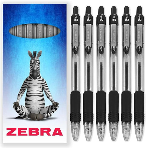 Zebra Pen Z-Grip Retractable Ballpoint Pens - 1.0mm Nib - Pack of 6