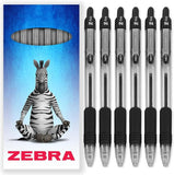 Zebra Pen Z-Grip Retractable Ballpoint Pens - 1.0mm Nib - Pack of 6