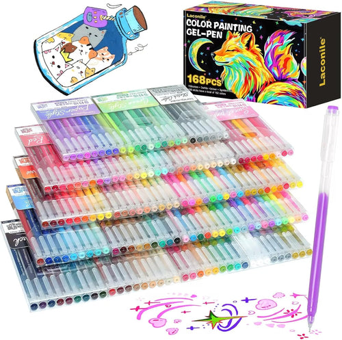 Laconile Gel Pens – 0.65mm – 19-Pack for Colouring & DIY