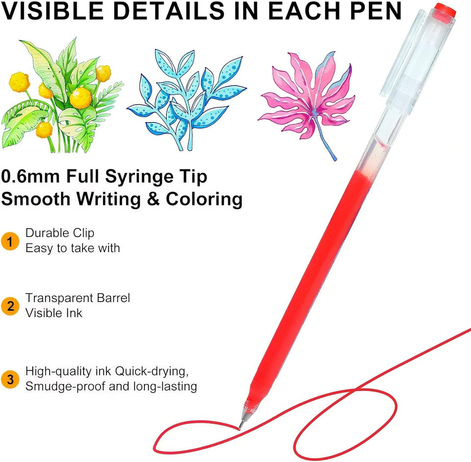 Laconile Gel Pens – 0.65mm – 19-Pack for Colouring & DIY