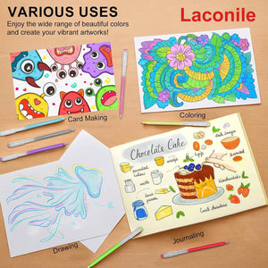 Laconile Gel Pens – 0.65mm – 19-Pack for Colouring & DIY