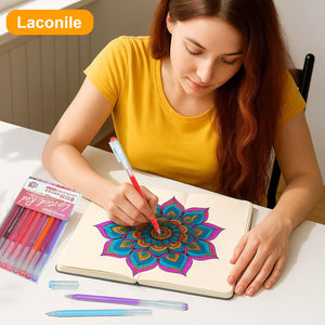 Laconile Gel Pens – 0.65mm – 19-Pack for Colouring & DIY