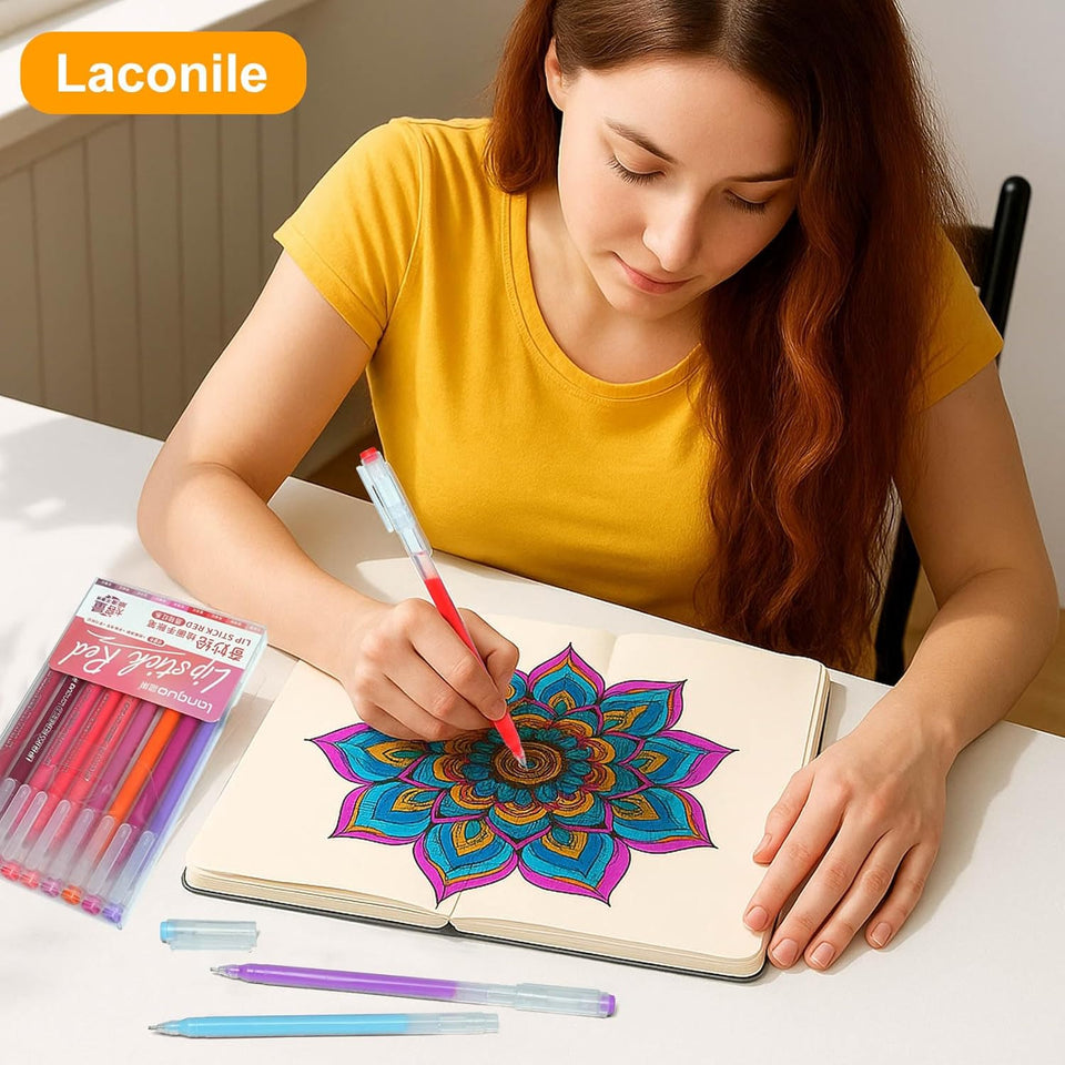Laconile Gel Pens – 0.65mm – 19-Pack for Colouring & DIY