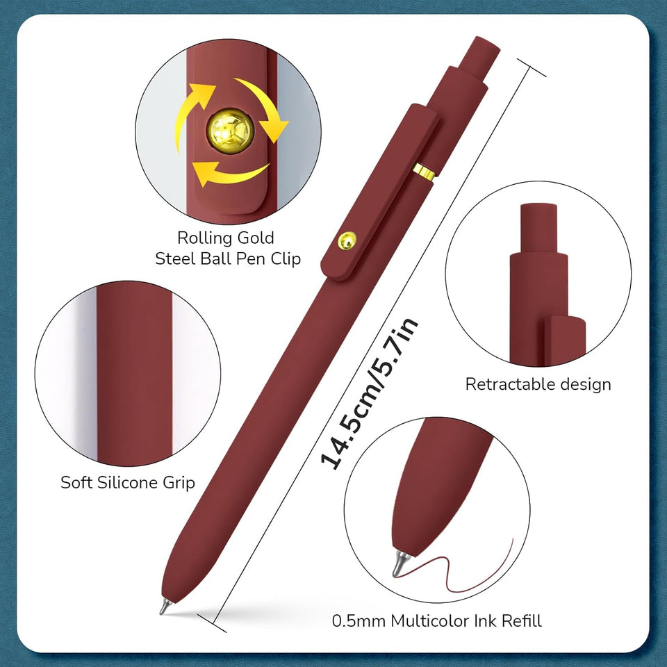 UIXJODO Gel Pens – 6 Pack – Gold Vintage – 0.5mm